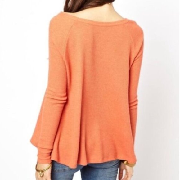 Free People We the Free Thermal waffle Knit Swing top szS - Picture 3 of 11